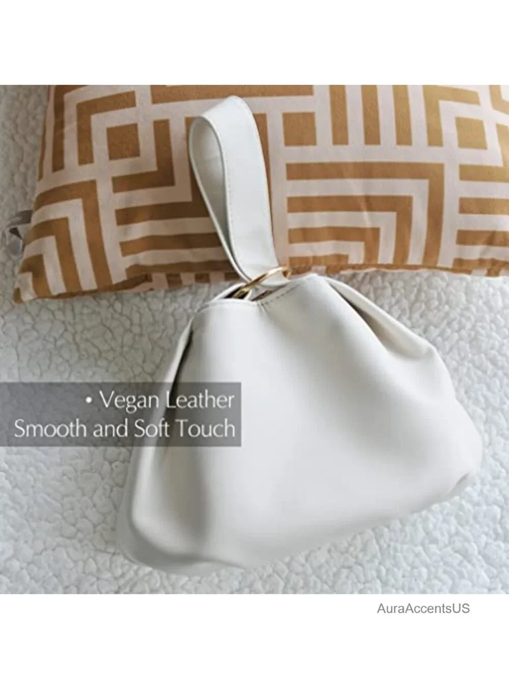 Soft Vegan Leather Hobo Top Handle Bag Clutch Wristlet Small Tote